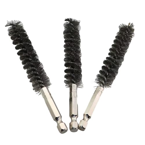 Image of 3PCS Silver Stainless Steel Cleaning Brush Rod Diameter 1 /4 Inch for Electric Drills Impact Drivers Die Grinders