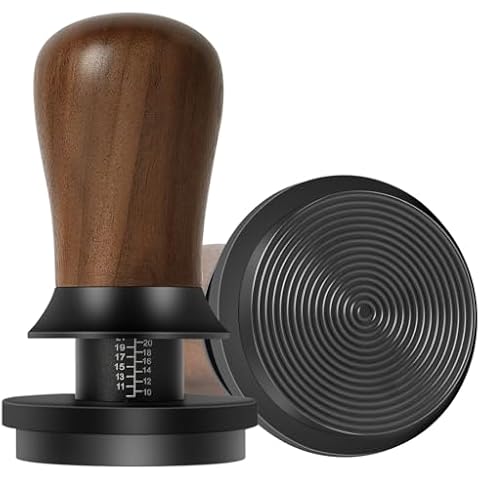 PUSEE 58.5mm Espresso Coffee Tamper - Premium Barista Coffee Tamper, 30lb Calibrated Double Spring Titanium Coating Base Ground Espresso Tamper, Fits for All 58mm Portafilters, Espresso Accessories Cover