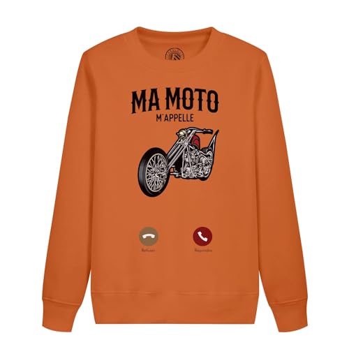 Sweatshirt enfant ma moto m'appelle pull col rond cruiser rétro vêtement coton motard