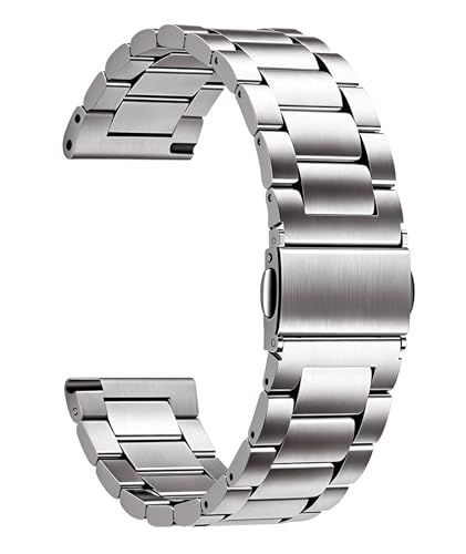 Image of BINLUN Stainless Steel Watch Band Replacement Brushed Finish Metal Watch Straps for Men and Women 20mm /22mm /24mm