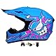 Motocross Fullface MTB Helm Kinder, ABS-Schale, Kinder Motocross Helm, Dirt Bike Helm, Herren ATV Motorradhelm MX Enduro, Motorradhelm Motorrad Downhill Helm, Mit Handschuhe Maske Brille (Color : Blu