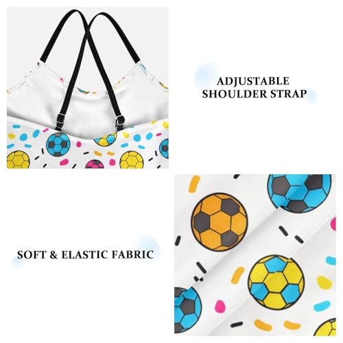 Girl's One Piece Swimsuit Multicolor Soccer Confetti Beach Bathing Swimwear3