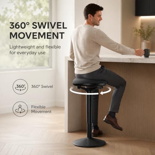 Image of Standing Desk Chair with 360-Degree Standing Desk Chair with Memory Foam Seat Cushion, Lightweight & Flexible