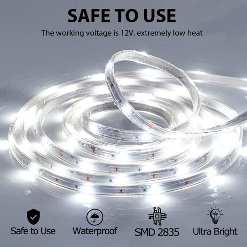 Image of 10ft USB LED Rope Light, Waterproof Flexible Strip, Warm White Light, Suitable for Outdoor Camping and Indoor Decor (Battery Box Not Included)