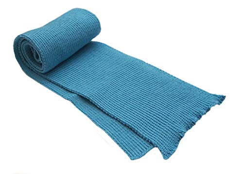 Écharpe tricotée mérinos adulte bleu eau pour vos sorties et balades en hiver