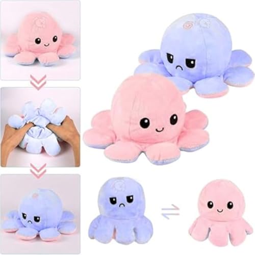 Image of Octopus Plushie Reversible Soft Toys for Kids | Plush Soft Toys for Baby Boys and Girls| Best Gift | Octopus Soft Toy for Kids (Multicolor)