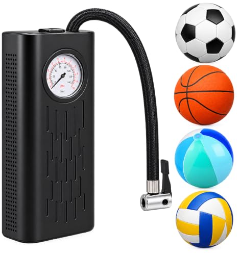 Image of Portable Car Air Pump Digital Tyre Inflator with Pressure Gauge | Fast Air Compressor for Car, Bike, Bicycle & Balls | Rechargeable & Compact Design
