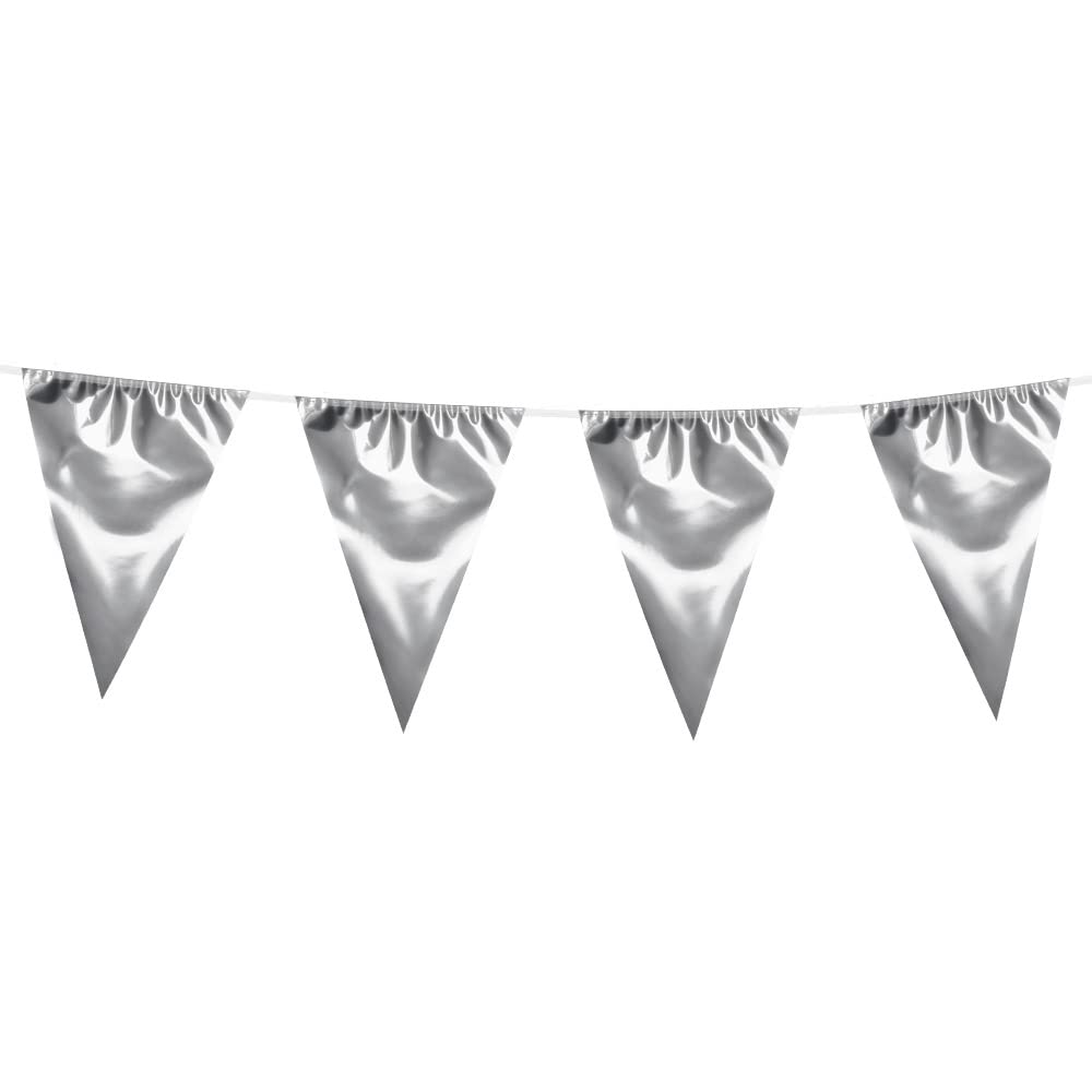 Boland Giant Bunting Pennant Flags 10M Long Garden Party Birthday Decoration Silver