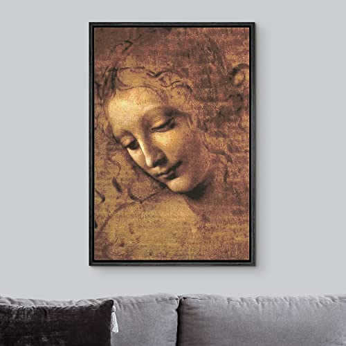 NWT Framed Canvas Print Wall Art Traditional Italian Painter Style Woman Historic People Illustrations Fine Art Rustic Colorful Pastel for Living Room, Bedroom, Office - 16"x24" Black - Image 4