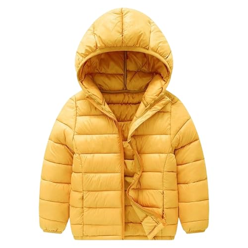 Chaqueta de invierno ligera para niñas y niños, estilo plumífero, impermeable, acolchada, con capucha.