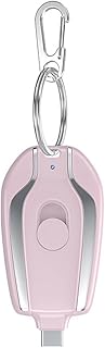 Sankaka Mini cargador portátil de 1200 mAh, llavero Powerbank para teléfono móvil, batería externa de repuesto para smartphone, tipo C, color rosa
