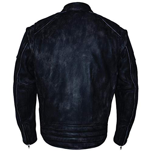 Image of Milwaukee Leather Men's Black Cowhide Quilted Pattern Scooter Style Racing Jacket MLM1545