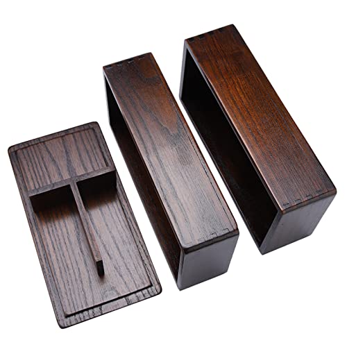 OEBUAFI de Madera Natural con 3 Compartimentos, Contenedor de Alimentos Resistente a Altas Temperaturas para Escuela de Oficina de Sushi, Madera No Tóxica Inodoro