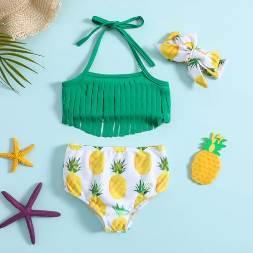 Image of Baby Bucket Girls Stylish Two-Piece Swimsuit| Baby Girl Bikini Swimsuit with Headband