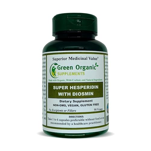 Green Organic Supplements Hesperidin, Diosmin 180, Unique Formula (Hand Made, Non-GMO, Vegan, Gluten Free) (Pack of 2)