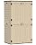 IWDOO 60 Cu.Ft Vertical Outdoor Storage Shed, All-Weather Resin Storage Cabinet Waterproof with Lockable Floor, Tall Backyard Shed for Patio Furniture, Garage, Garden, Pool Accessories, Porch (Khaki)
