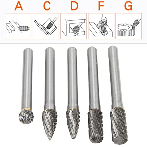 Set 5 Piezas Fresas de Carburo para Amoladora 6x8mm miniatura 2