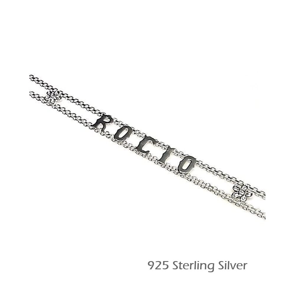 Braccialetto da donna con nome in argento Sterling, un gioiello prezioso che possiamo personalizzare con il nome o la parola che vogliate
