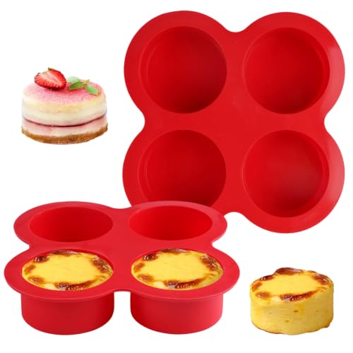 2 Stampo Muffin in Silicone, Stampi Muffin Friggitrice ad Aria con 4 Cavità