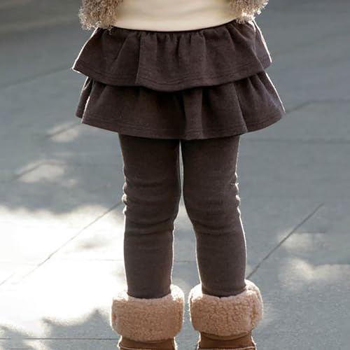 Girls Leggings School Un𝐢form Pantskirt Ruffle Skirt Pants Warm Leggings with Skirt Winter Tight Pantskirts4