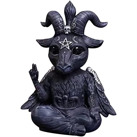 Yatoiasu Baphomet Satan Statue | Baphomet Holy Goat Resin Statue Mendes God Goat,Goat Baphomet Resin Statue with Exquisite Workmanship, Religious Ornaments for Home Office Cover