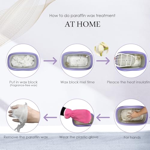 Kmaxship Paraffin Wax Machine For Hand And Feet Treatment - 5000Ml Large Capacity Paraffin Wax Warmer With 3.85 Lbs Refills, Moisturizing Kit Paraffin Hand Wax Machine For Arthritis thumb #5