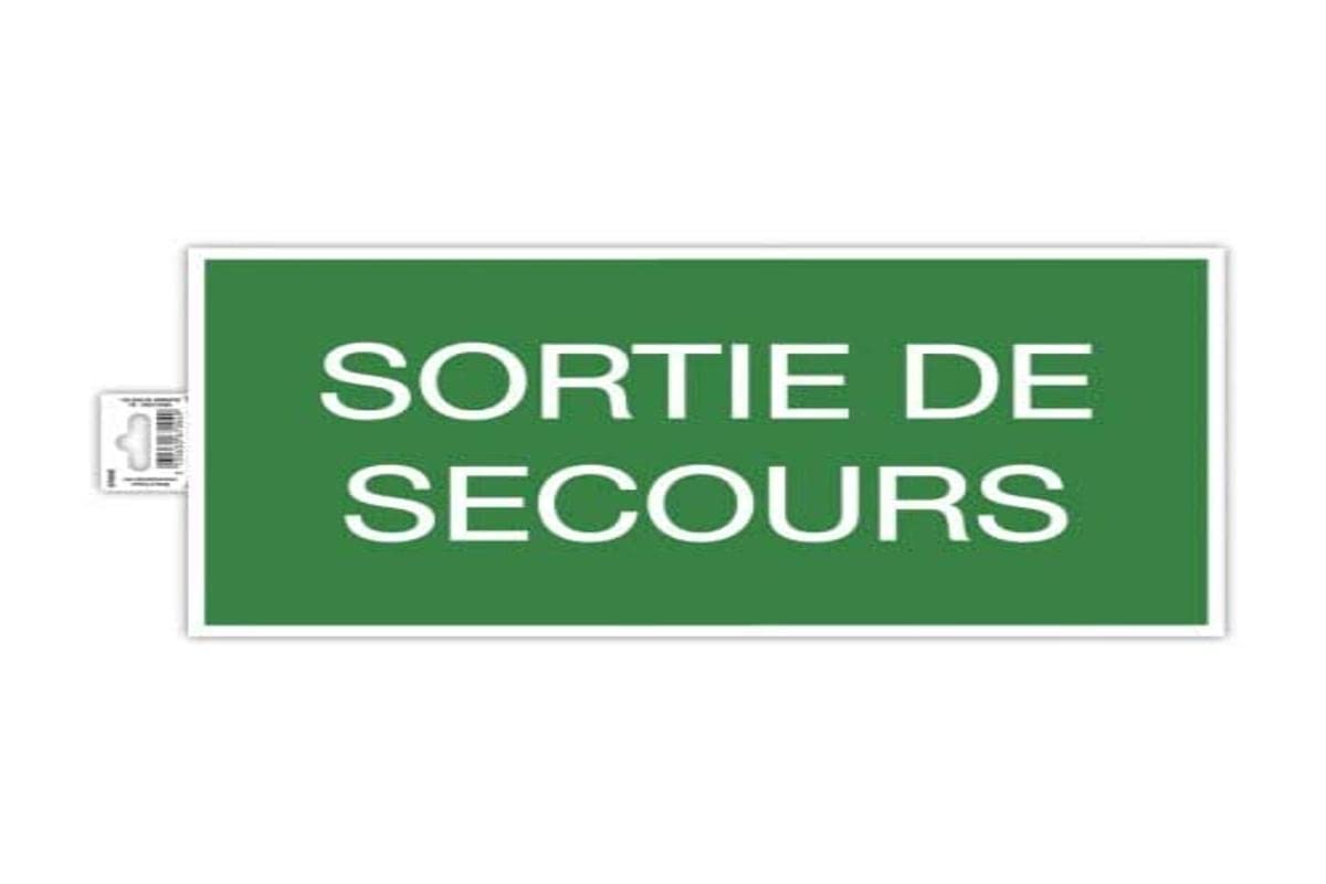 Exacompta - Ref. 67004E - 1 Emergency exit adhesive panel 35x20 cm - Green โ image 1