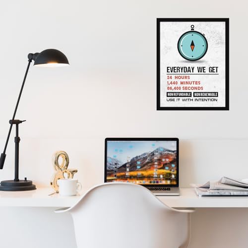 Image of Chaka Chaundh - Every Day We Get24 Hours1,440 Minutes86,400 Seconds non-Refundable non Renewable Use It With Intention - Motivational Quotes frames for Office, Home, Student - (14 X 11 Inches)