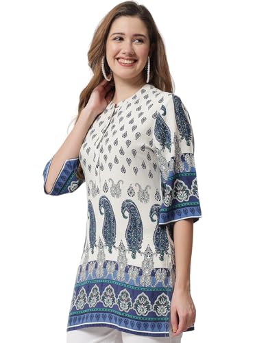 Image of BEATNIK Women's Off White Kurti | Fabric | Fit | Everyday | Casual Ethnic Wear