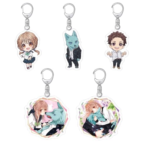 [ジュトニー] キミと越えて恋になる キーホルダー キーチェーン 約6cm 朝霞万理 飛高繋 バッグ飾り かばん掛け 飾り キミと越えて恋になる グッズ 装飾品 携帯 鍵 透明 軽量 おしゃれおしゃれ プレゼント 非公式 (色-1) [並行輸入品]のサムネイル