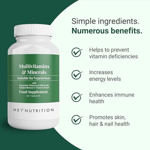 Hey Nutrition Advanced Multivitamins & Minerals - Essential Nutrients, Rutin, and Added Brewer's Yeast - Immune Boosting, Prevent Vitamin Deficiencies, & Energy Levels - Non-GMO, 60 Vegetarian Tablets - Image 5