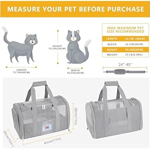   Pet-Carrier-TSA-Airline-Approved-Small-Dogs-Kitten-Carriers-for-Small-Medium-Cats-Under-15lb-Collapsible-Soft-Sided-Cat-Travel-Carrier-Grey