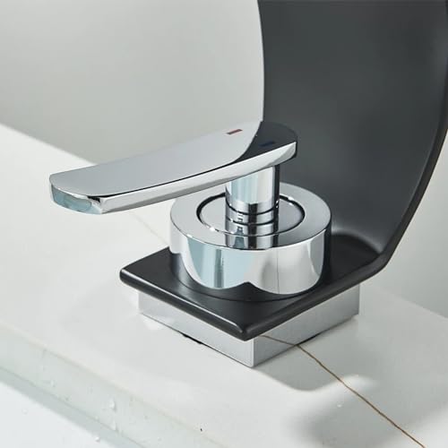 Grifo de latón negro LWX sin salpicaduras para lavabo de baño compacto 4