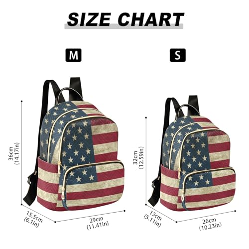 Image of ALAZA Vintage American Flag Small Backpack Purse for Women Travel Bag Fashion Daypack Back Pack Shoulder Bag