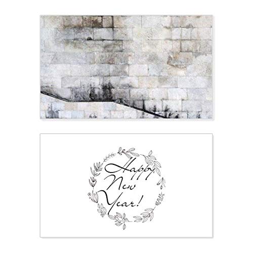 Tarjeta de felicitación de año nuevo con acabado visual texturizado de ladrillo