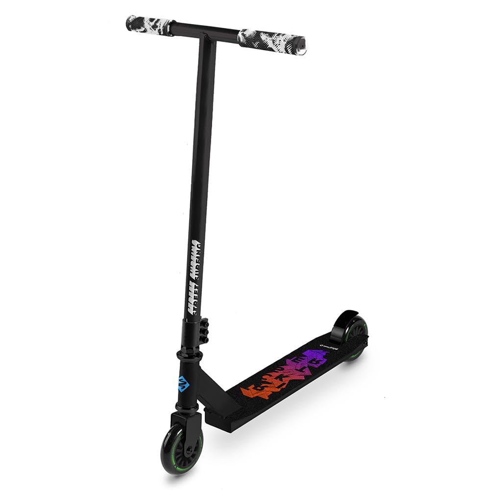 Patinete de Acrobacias Trickster Black Gum – Scooter Freestyle para Principiantes con Deck de Aluminio y Ruedas de 100 mm ABEC 5