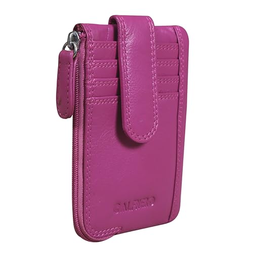 Image of Calfnero Genuine Leather Card Holder & Key Case for Men & Women | Slim Wallet with Zipper Pocket, Card Slots & Key Chain | Compact Travel Organizer