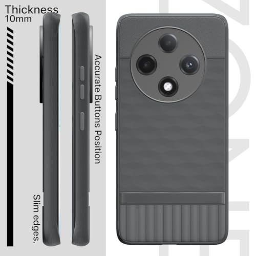 Image of Pikkme Back Cover for Oppo F27 Pro Plus 5G Camera Protection 3D Hexa Cube Design Silicone Protective Bumper Case (Grey)