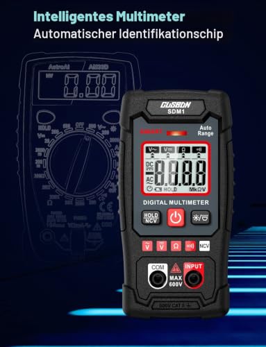 CUSBON Digital Multimeter, Auto-Range Multimeter(AC/DC Spannung, Widerstand, Durchgang, NCV...
