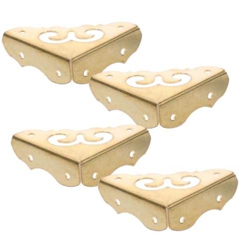 PRETYZOOM Wooden Box Corner Wrap Pcs Protective Corner Guards Antique Style Easy to Install Furniture Hardware Accessories