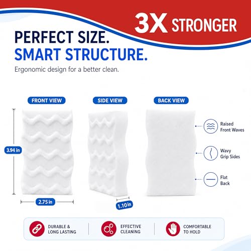 Gennethly 3X Density Magic Sponge Eraser 20-pack — view 7
