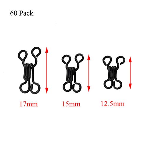 Odinest 16 Mm/0.63 Inches Length Sewing Hooks And Eyes Hold Sturd Hand Sew Closure Replacement Clothes Fastener Quality Brass Silver 60 Pairs For Bras Slack Bustiers Belts School Uniforms #TOP1