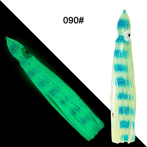 Iscas luminosas em forma de polvo, 5 peças/conjunto de 9 cm luminosas macias em forma de polvo falso