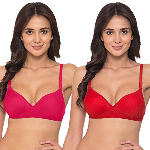 Image of Komli - Heavily Padded Push-Up Bra - Cotton Rich - Balconette - 3 /4th Coverage, Seamless, Wireless, Multiway Straps - T-Shirt Bra