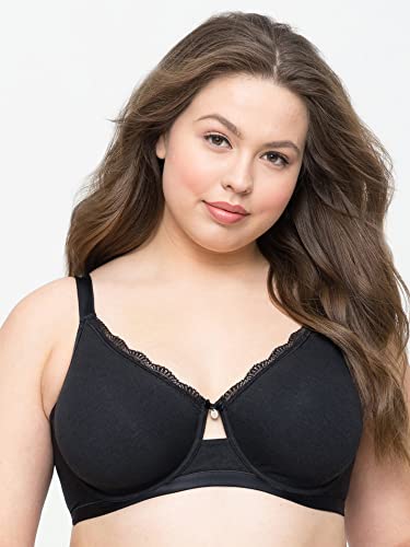 Curvy Couture Women's Plus Size Cotton Luxe Unlined Underwire Bra – Breathable, Soft & Supportive Fit4