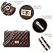 DIUY Quilted Leather Crossbody Bags for Women Trendy Ladies Shoulder Purse Satchel HandBag with Chain Strap, Brown