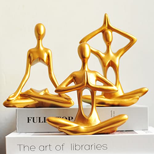 Figuras Decorativas Doradas Yoga 3 Pzs