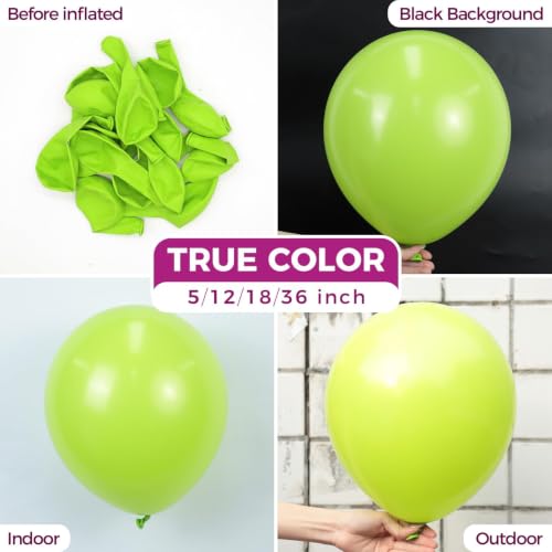 Image of Bezente Lime Green Latex Party Balloons 100 Pack 12 inch