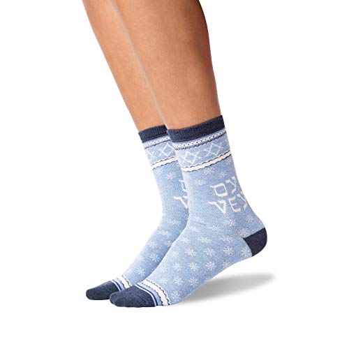 HOTSOX Womens Oy Vey Socks 1 Pair, Blue Heather, Womens 9-11