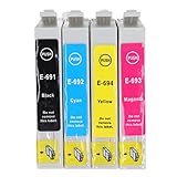 Hyuduo 4 Color Printer Ink Cartridge 4 Color Printer Ink Cartridge T0691 T0692 T0693 T0694 BK C M Y Ink Cartridge for Print Photos Inkjetprinterink